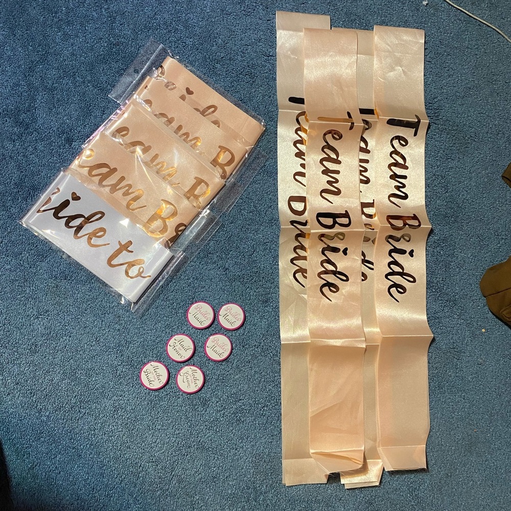 Bachelorette Party / Bridal Shower Wedding Sashes for Bridesmaids and Bride